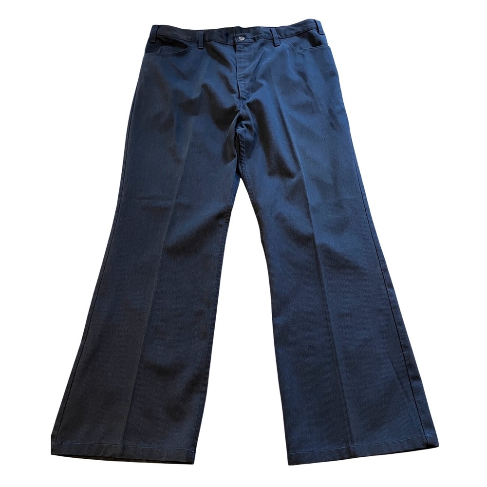 Vintage Levis Sta-Prest Navy Blue Trousers Pants 36x29 Tab 70s Straight Flare